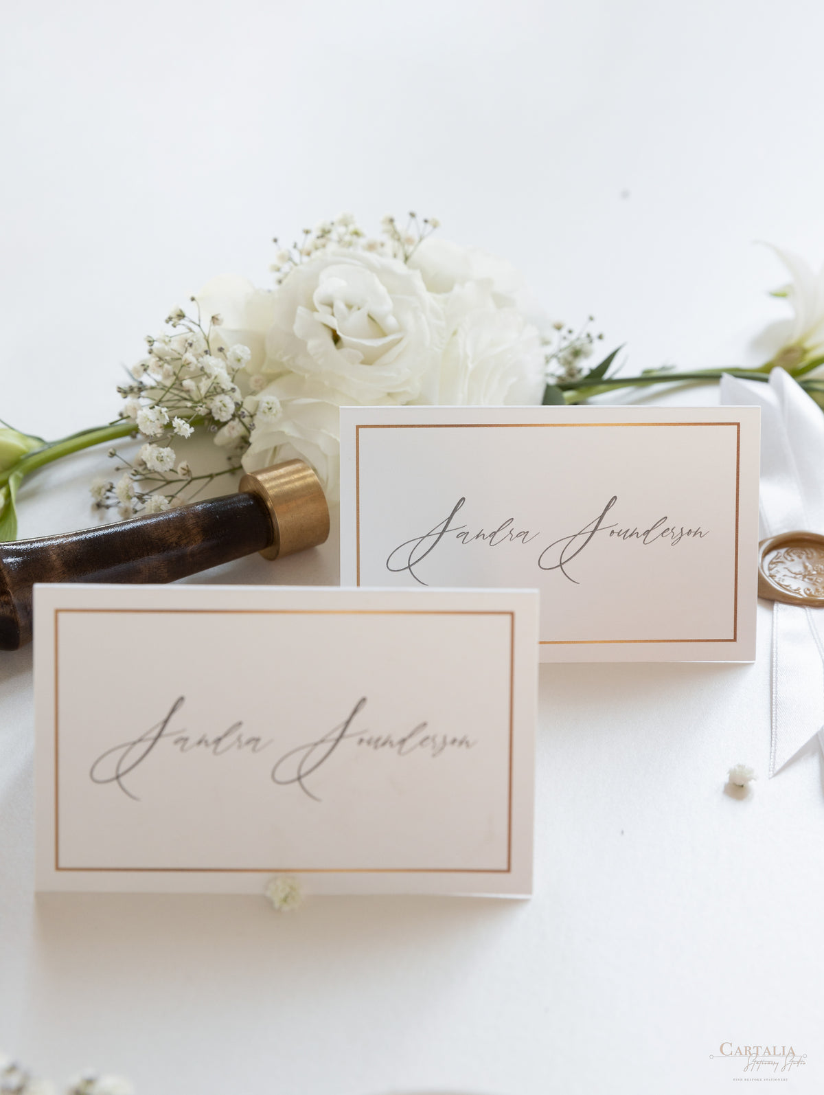 Classic Modern Calligraphy Cupids Amore Place Card