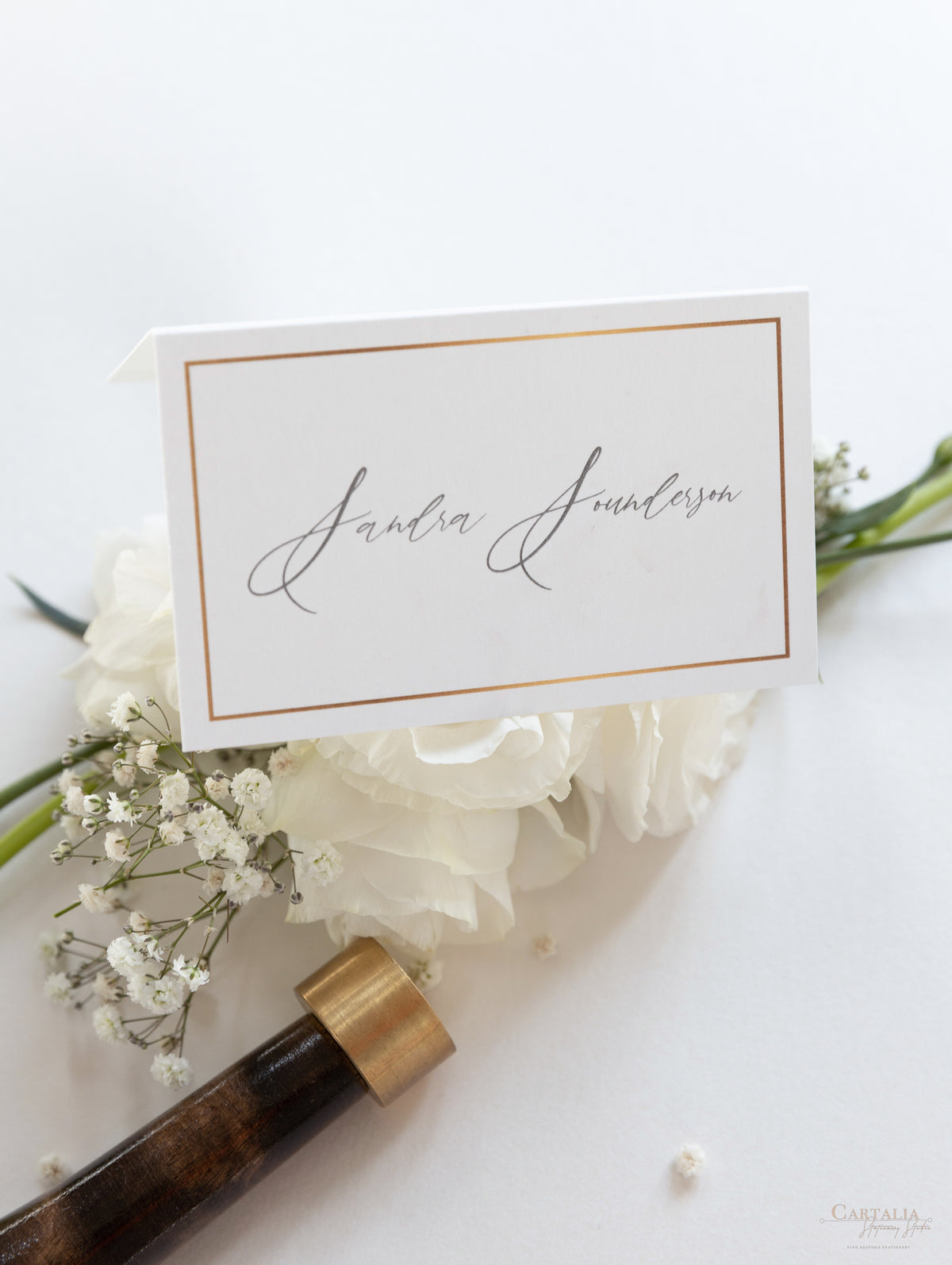 Classic Modern Calligraphy Cupids Amore Place Card