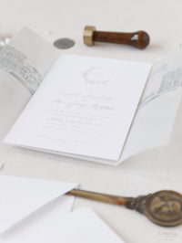 House Hedsor | Votre invitation de lieu sur le vélin avec l'invitation de mariage de phoque en cire | ÉCHANTILLON