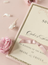 Ordine di servizio Rose Pink Opulence Suite Gold Glitter con nastro