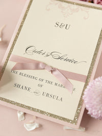 Ordine di servizio Rose Pink Opulence Suite Gold Glitter con nastro