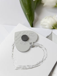 Silver Foil and Mirror Save the Date Magnet in Plexi Engraving with Card and Envelope