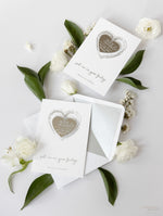 Sliver Foil and Mirror Save the Date Magnet in Plexi Engraving with Card and Envelope