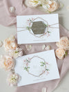 Hexagonal Mirror Magnet Personalised Engraving with Rose Gold Foil Save the Date Card