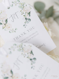 White Hydrangea Luggage Tag Thank You Card