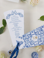 Ordine del giorno del matrimonio di destinazione, ordine del servizio con limoni e piastrelle siciliane