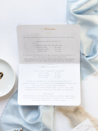 Santorini Greece Invite  - Luxury Engraved Plane in Gold Plexi Passport Wedding Invitation with Real Gold Foil