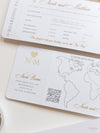 FOLDER Portafoglio da viaggio: invito per passaporto di nozze d'oro di lusso in tasca e tag per specchio