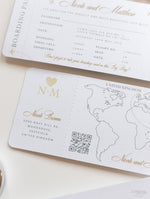 FOLDER Portafoglio da viaggio: invito per passaporto di nozze d'oro di lusso in tasca e tag per specchio