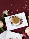Cerchio rotondo rosso Boho Save the Date con magnete acrilico a specchio in plexi vera lamina
