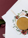 Cerchio rotondo rosso Boho Save the Date con magnete acrilico a specchio in plexi vera lamina