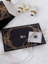 Magnete in plexi geometrico Art Déco Great Gatsby Save the Date con specchio dorato