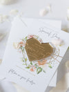 Blush Pink & Gold Geometric Heart Acrylic Mirror Magnet Save the Date Card