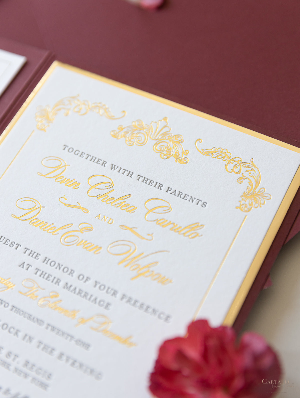 St Regis Hotel in New York Venue | Deluxe Red & Gold Pocket | Bespoke Commission D&D