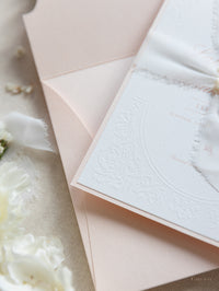 Timeless Romantic in Blush & Hand Torn Silk Ribbon and Wax Seal  | Bespoke Commission A&O