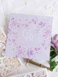 Tasca intricata Romantic Couture con due strati di taglio laser in lilla