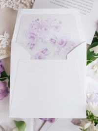 Tasca intricata Romantic Couture con due strati di taglio laser in lilla