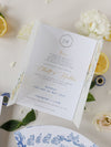 Sicilian Lemon Vellum Day Wedding Invitation with Mirror Tag