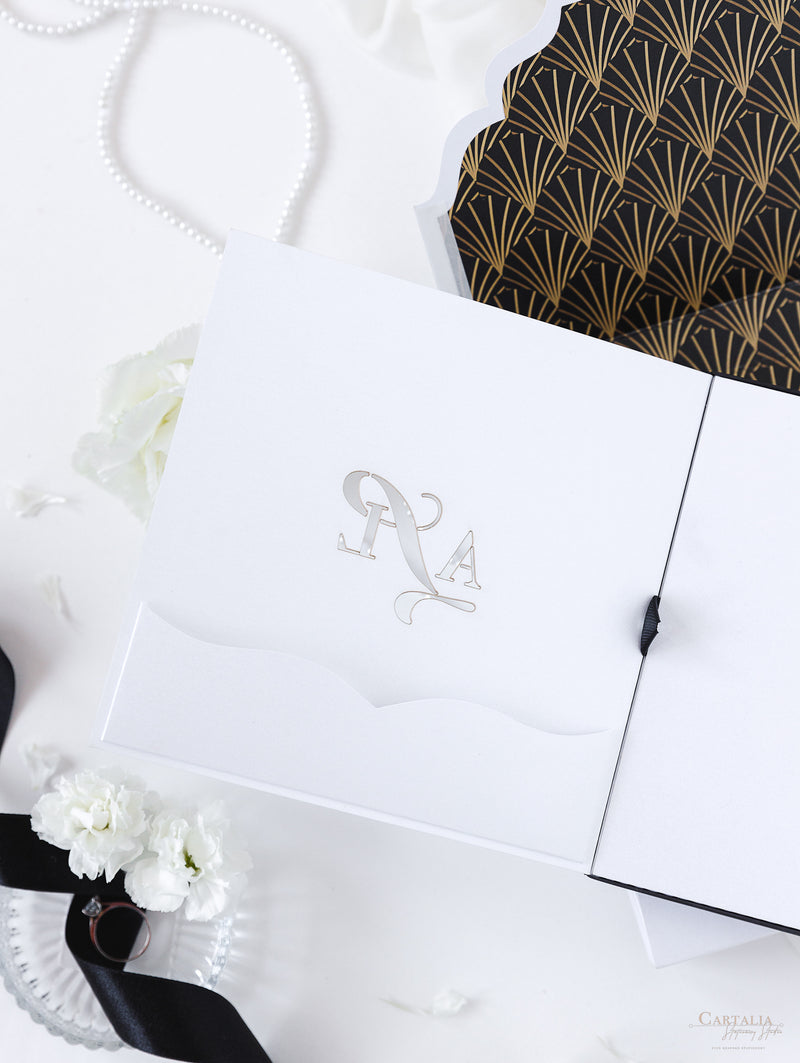 Art Deco Couture Bespoke Box : 3D Custom Design in Black & Gold | Bespoke Commission A&L