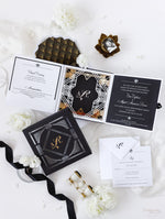 Art Deco Couture Bespoke Box : 3D Custom Design in Black & Gold | Bespoke Commission A&L