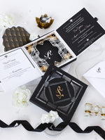 Art Deco Couture Bespoke Box : 3D Custom Design in Black & Gold | Bespoke Commission A&L