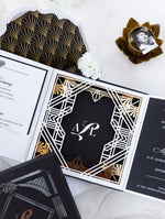 Art Deco Couture Bespoke Box : 3D Custom Design in Black & Gold | Bespoke Commission A&L