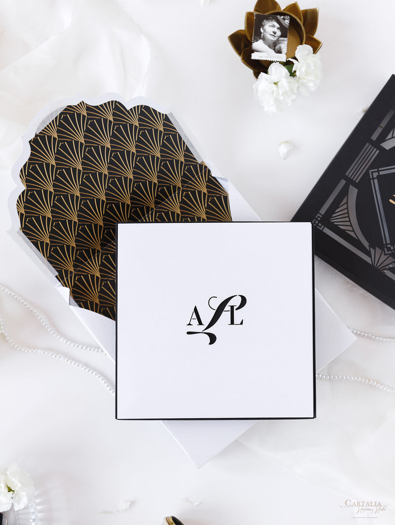 Art Deco Couture Bespoke Box : 3D Custom Design in Black & Gold | Bespoke Commission A&L