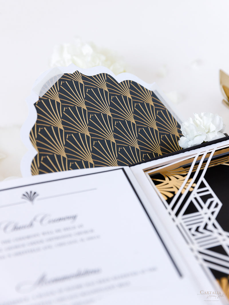 Art Deco Couture Bespoke Box : 3D Custom Design in Black & Gold | Bespoke Commission A&L