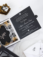 Art Deco Couture Bespoke Box : 3D Custom Design in Black & Gold | Bespoke Commission A&L