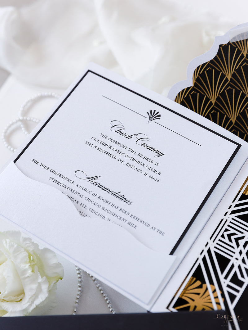 Art Deco Couture Bespoke Box : 3D Custom Design in Black & Gold | Bespoke Commission A&L