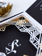 Art Deco Couture Bespoke Box : 3D Custom Design in Black & Gold | Bespoke Commission A&L