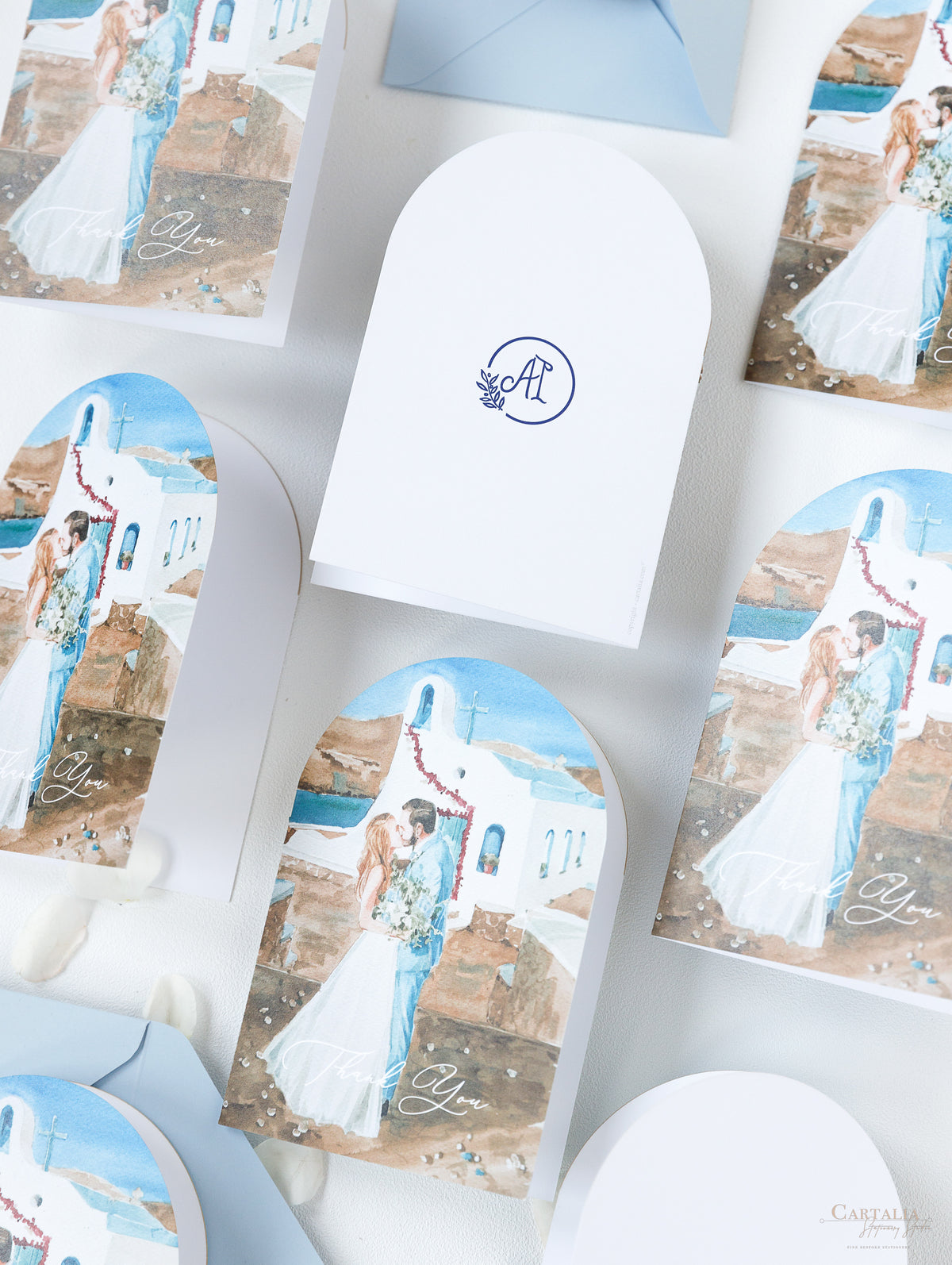 Lieu: Greece Wedding Arch Style Deluxe Stationery | Commission sur mesure A&I