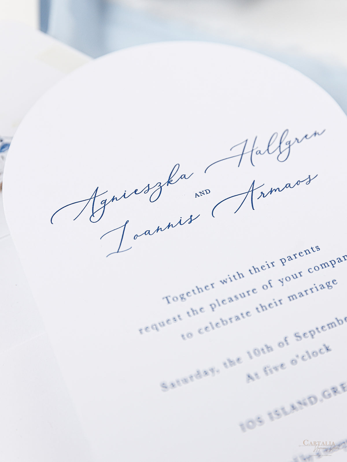 Lieu: Greece Wedding Arch Style Deluxe Stationery | Commission sur mesure A&I