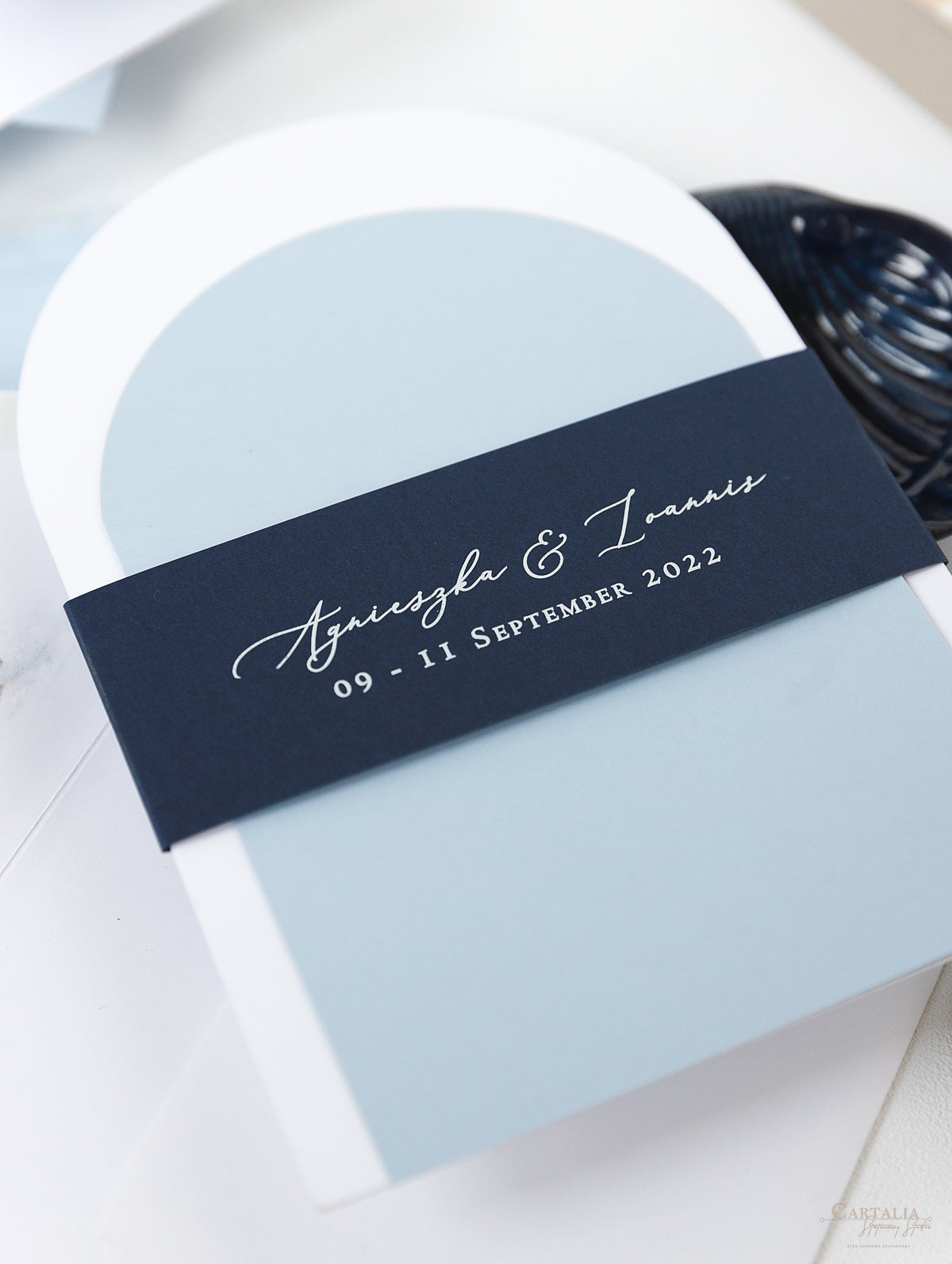 Lieu: Greece Wedding Arch Style Deluxe Stationery | Commission sur mesure A&I