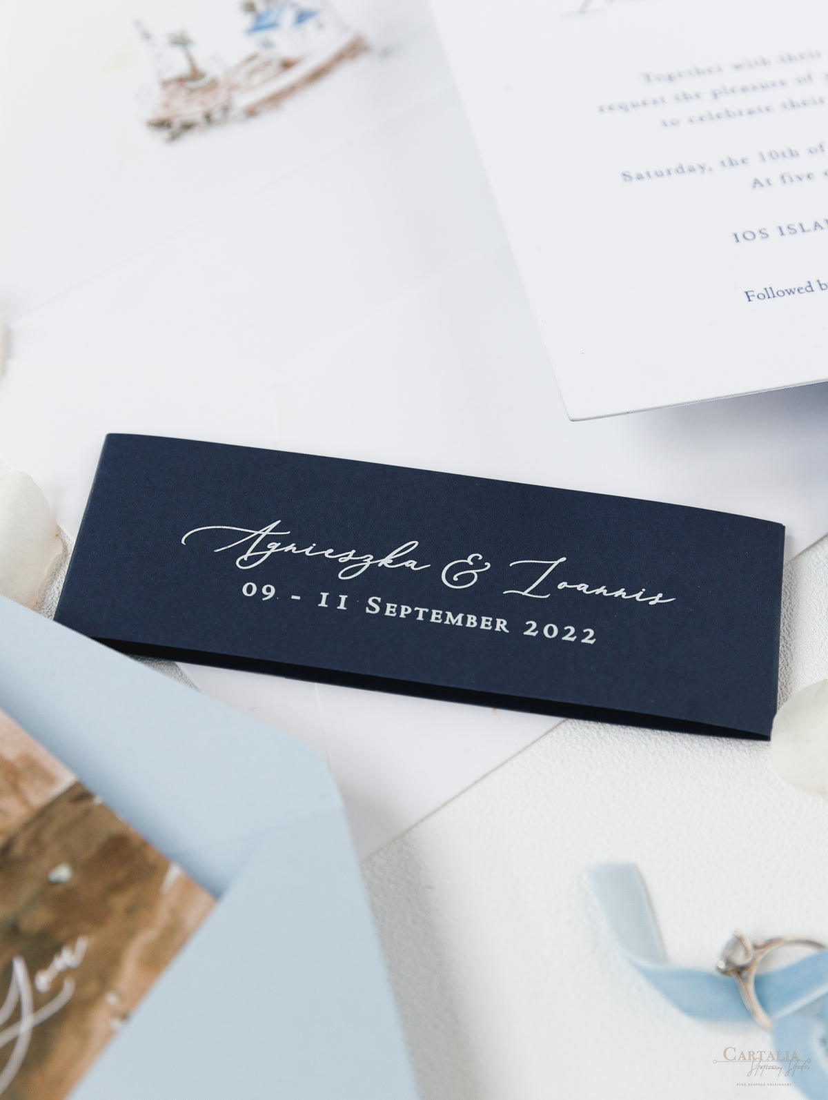 Lieu: Greece Wedding Arch Style Deluxe Stationery | Commission sur mesure A&I