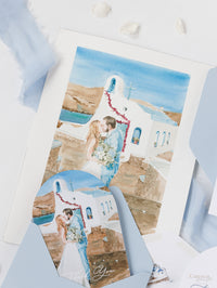 Lieu: Greece Wedding Arch Style Deluxe Stationery | Commission sur mesure A&I