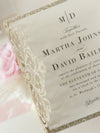 Deluxe Blush Satin Glitter Luxury Gatefold with Pearlised Lined Envelopes