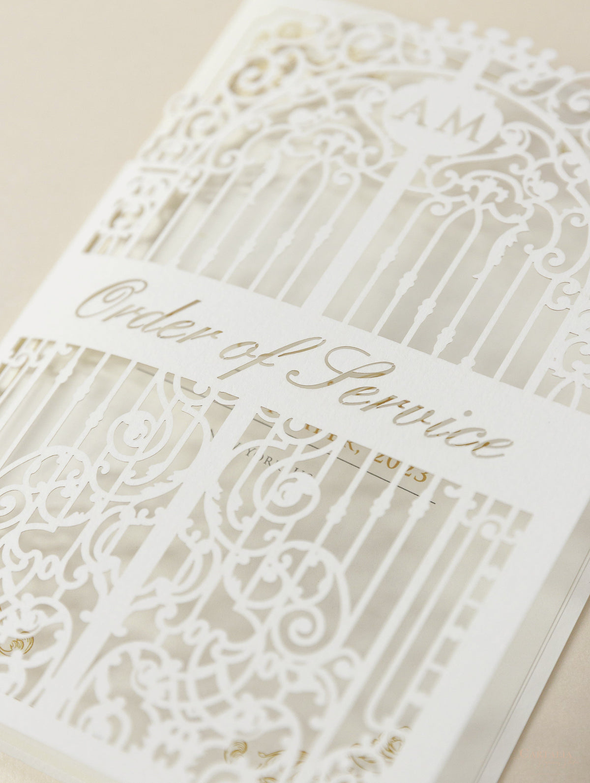 Luxury Ornemental Gate Laser Cut Order of Service