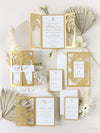 Golden Destination Beach Palm Tree SAVE the Date,  Laser Cut