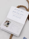 Nautical Wedding Passport Invitations with Silver Boat Tag & Anchor Foil