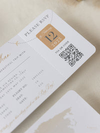 Premium Nude Leather Passport Invitations with Gold Foil & Personal Engraving