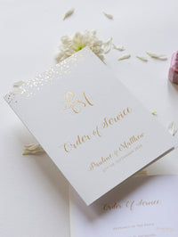 Luxury Gold Foil Confetti Order of Service