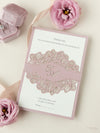 RSVP per matrimonio apribile con taglio laser intricato orchidea / Grazie