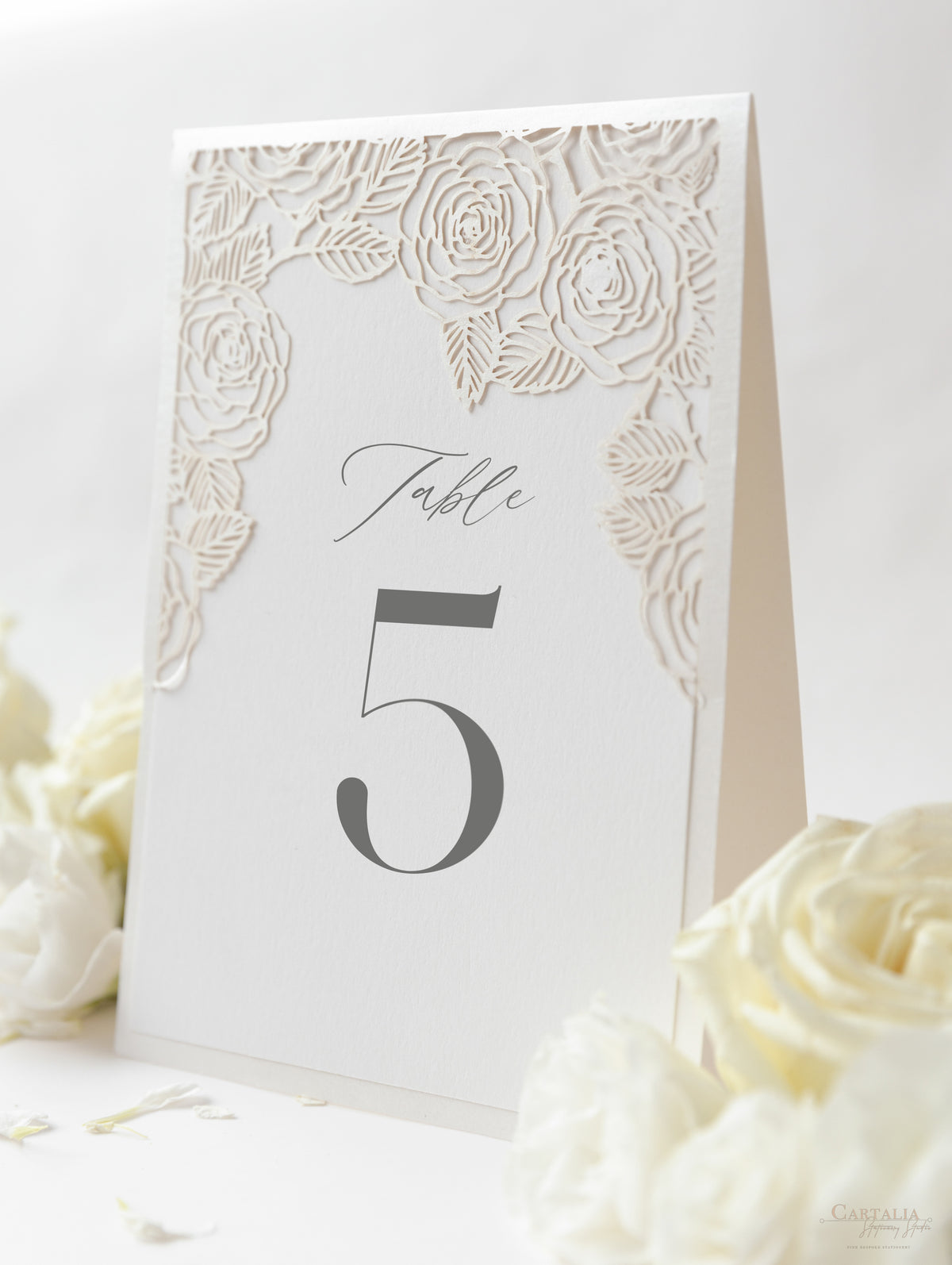 Roses Table Number or Name Laser Cut - Free Standing