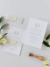 Timeless Triple Embossed Sunk Frame Modern Wedding Evening Invitation with Wax Seal
