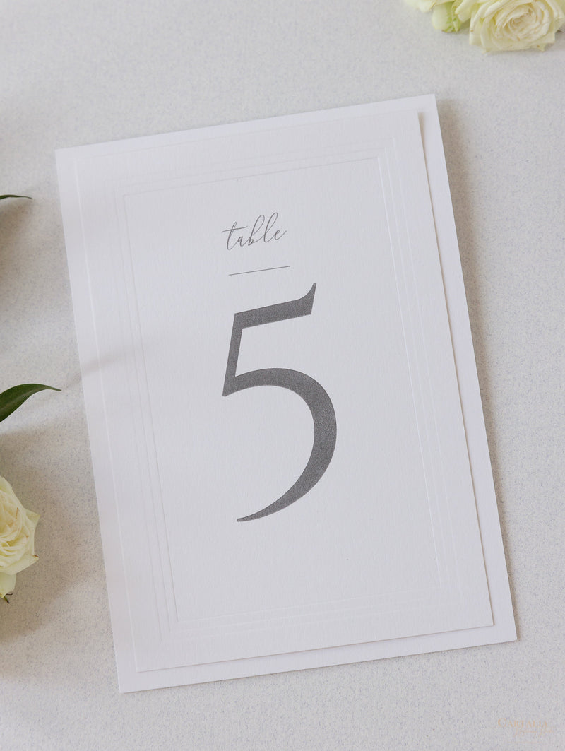 Timeless Triple Embossed Table Number