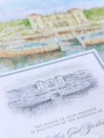Museo e giardini di Vizcaya | SEDE | Cartella tipografica di lusso Tasca per invito Suite Nastro legato | CAMPIONE