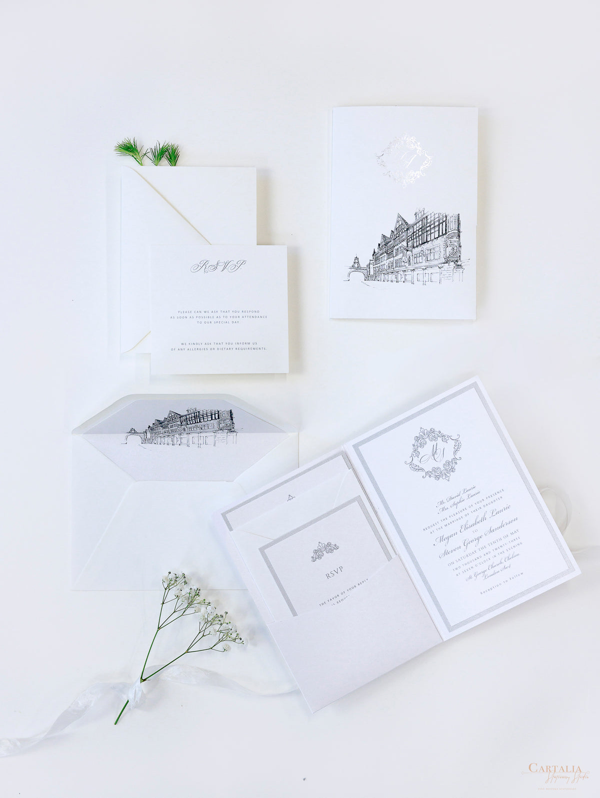 Lieu: The Chester Grosvenor Hotel Invitations | Commission sur mesure D&J