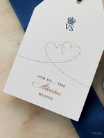 Navy Passport Luggage Tag Save the Date Card Travel Destination Wedding