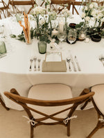 Ordine di servizio/menu di matrimonio rustico con foglia verde acquerello